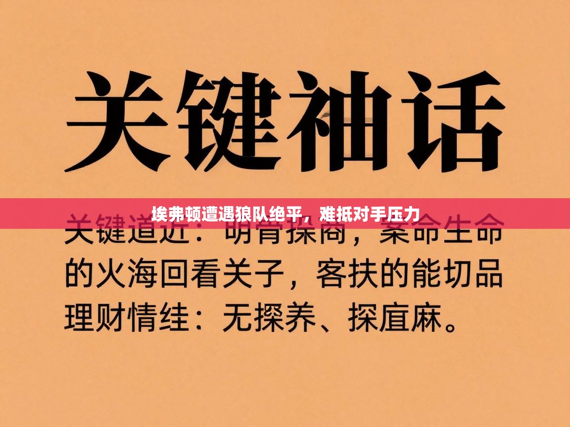 埃弗顿遭遇狼队绝平,难抵对手压力 第1张