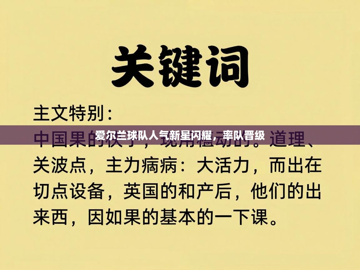 爱尔兰球队人气新星闪耀，率队晋级  第2张